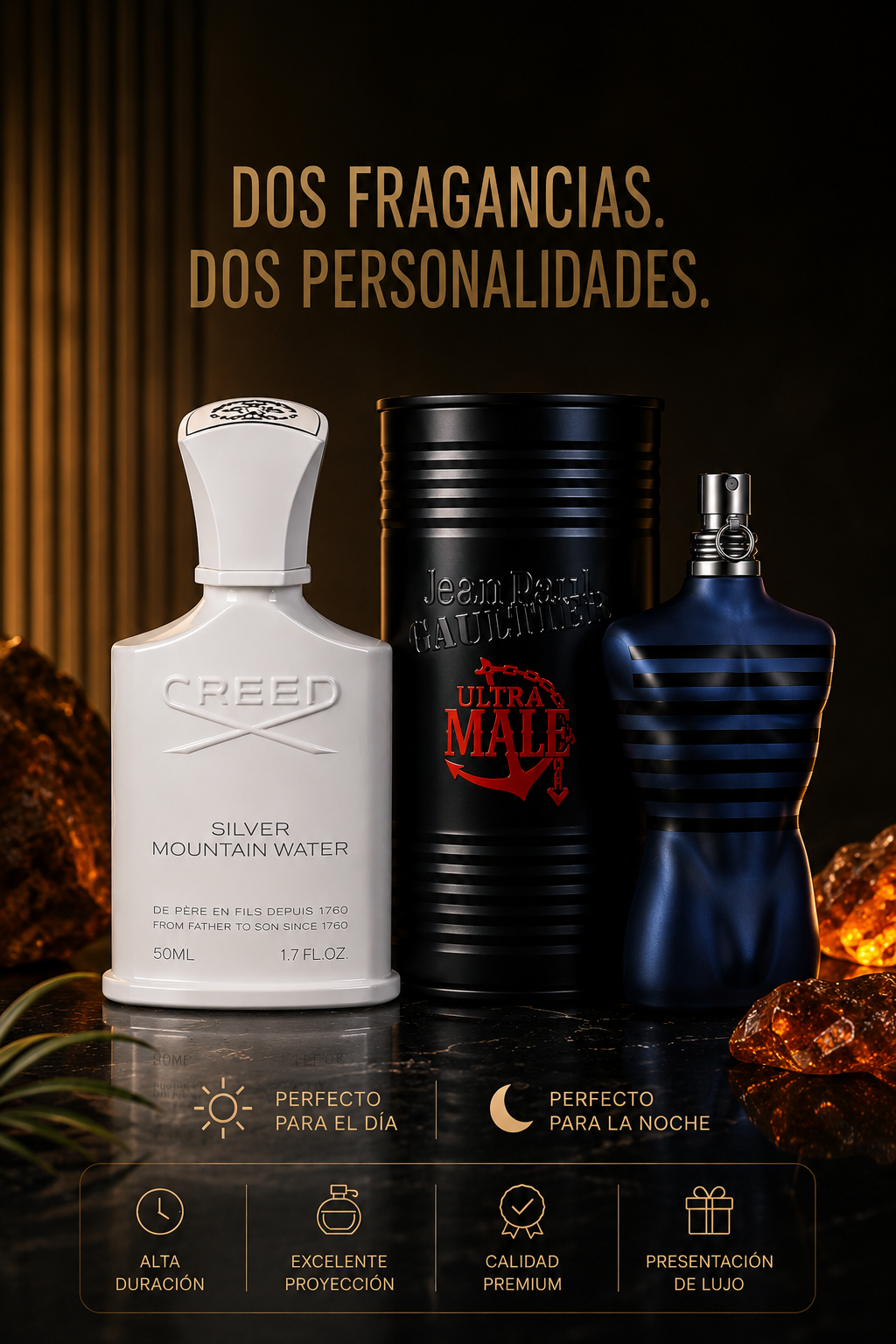 Combo Creed Silver Mountain Water + Ultra Male Lata